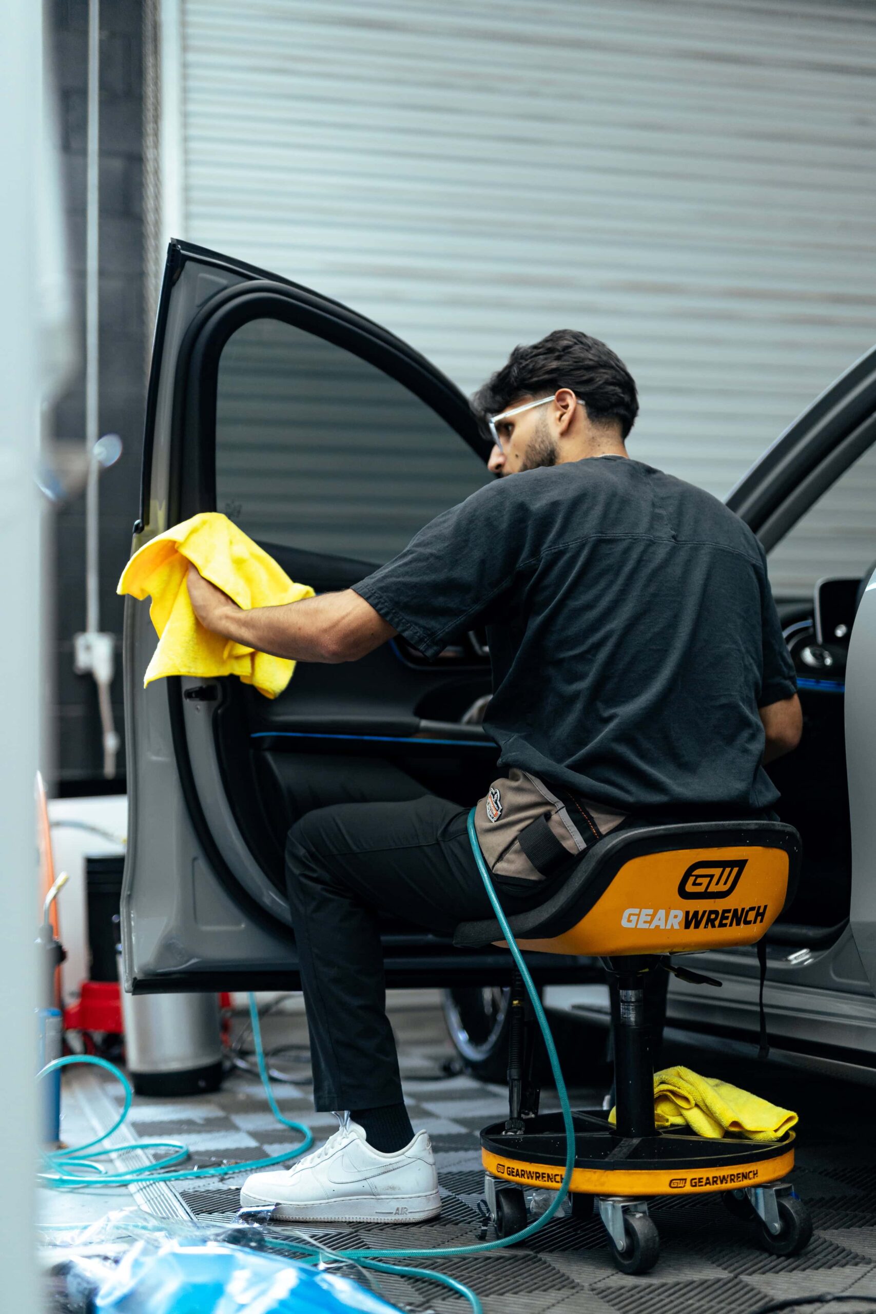 Close-up detail of a vehicle after ceramic coating application